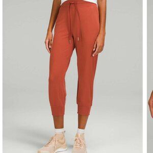 Lululemon Ready To Rulu High Rise Crop Pants Joggers Red Rock 6 orange red